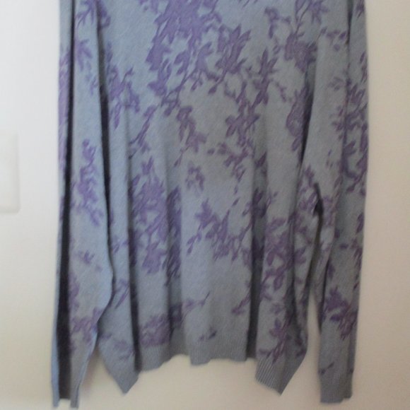NWT! Sonoma Women's Plus Size Cardigan Sweater, Gray and Purple Floral, Size 3X - Picture 6 of 14